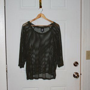 BoBeau Army Green Hi-Lo Sweater Size XL